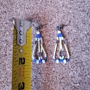 Porcupine quills Native American earrings